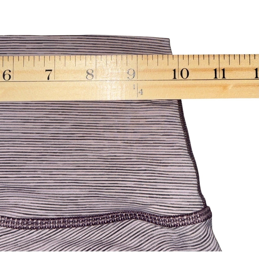 LULULEMON Women's Size 2 High Rise Yoga Leggings Purple Stripe Stretch 28in - Picture 4 of 10